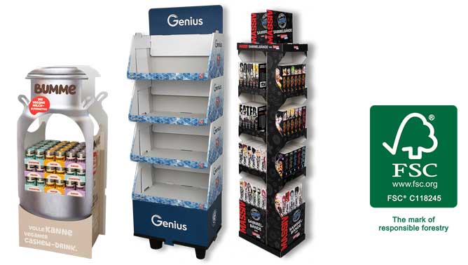 Warentragende Displays pod